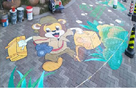 仪征夏季画地面彩绘会遇到的问题