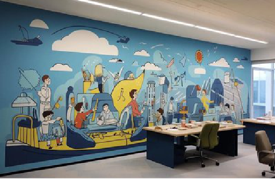 仪征办公室墙绘的特点。