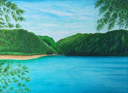 仪征在墙绘中，如何绘画绿水青山？